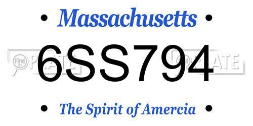 6SS794 Massachusetts License Plate