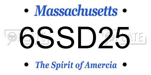 6SSD25 Massachusetts License Plate