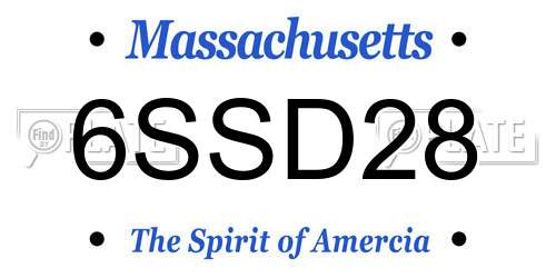 6SSD28 Massachusetts License Plate