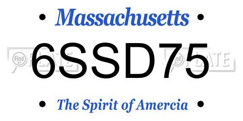 6SSD75 Massachusetts License Plate