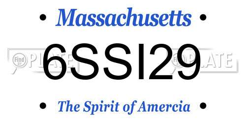 6SSI29 Massachusetts License Plate