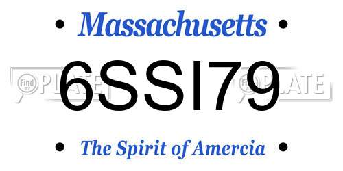 6SSI79 Massachusetts License Plate