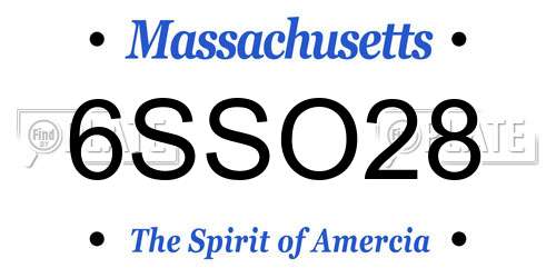 6SSO28 Massachusetts License Plate