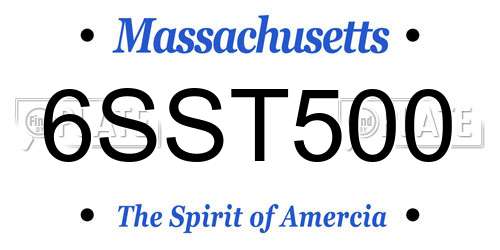 6SST500 Massachusetts License Plate