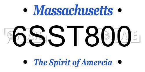 6SST800 Massachusetts License Plate