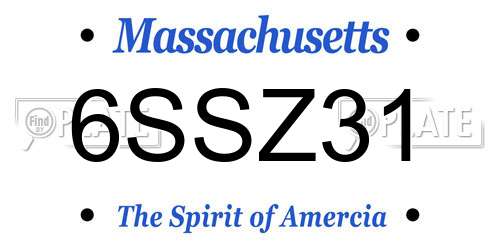 6SSZ31 Massachusetts License Plate