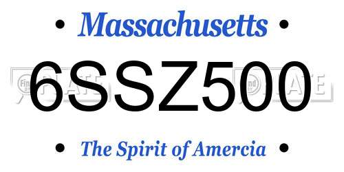 6SSZ500 Massachusetts License Plate