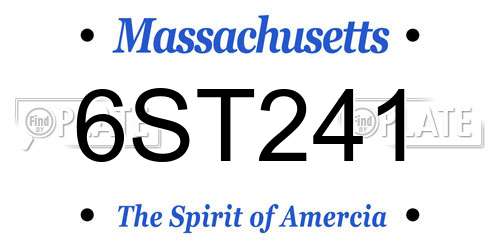 6ST241 Massachusetts License Plate
