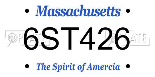 6ST426 Massachusetts License Plate