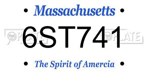 6ST741 Massachusetts License Plate