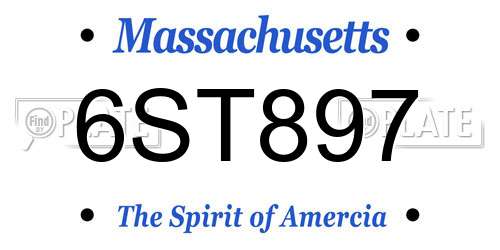6ST897 Massachusetts License Plate