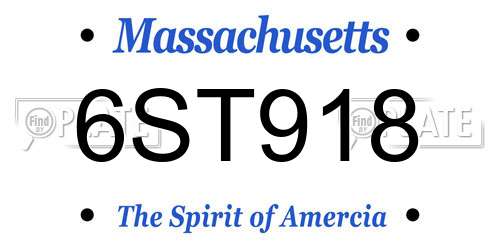 6ST918 Massachusetts License Plate