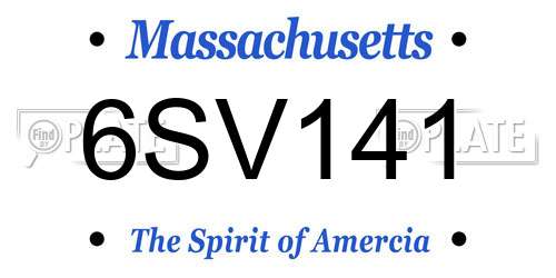 6SV141 Massachusetts License Plate