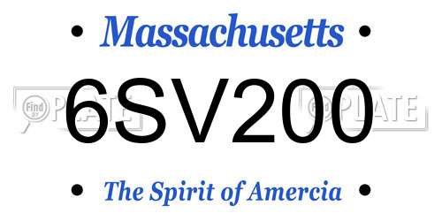 6SV200 Massachusetts License Plate