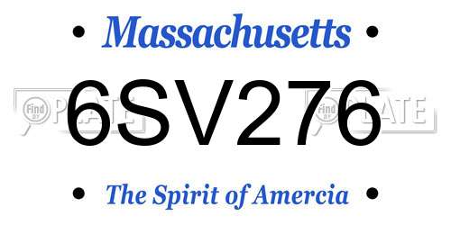 6SV276 Massachusetts License Plate