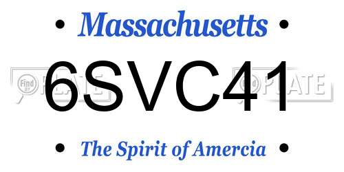 6SVC41 Massachusetts License Plate