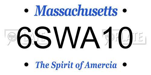 6SWA10 Massachusetts License Plate
