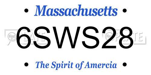 6SWS28 Massachusetts License Plate