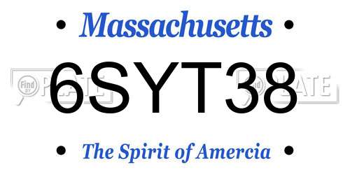 6SYT38 Massachusetts License Plate