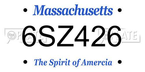 6SZ426 Massachusetts License Plate