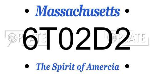 6T02D2 Massachusetts License Plate