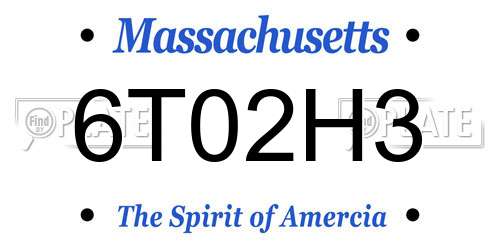 6T02H3 Massachusetts License Plate