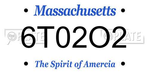 6T02O2 Massachusetts License Plate