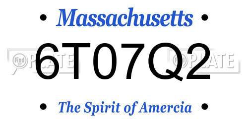 6T07Q2 Massachusetts License Plate