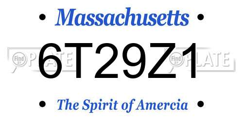 6T29Z1 Massachusetts License Plate