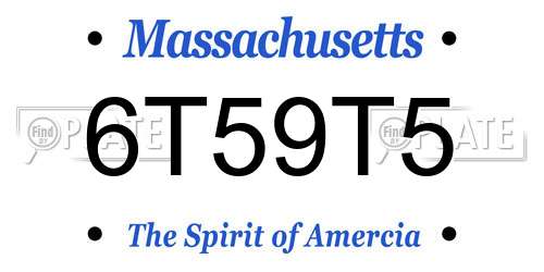 6T59T5 Massachusetts License Plate