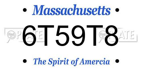 6T59T8 Massachusetts License Plate