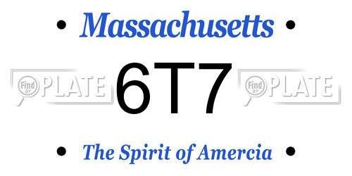 6T7 Massachusetts License Plate