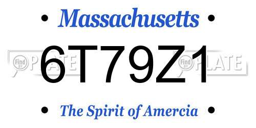 6T79Z1 Massachusetts License Plate