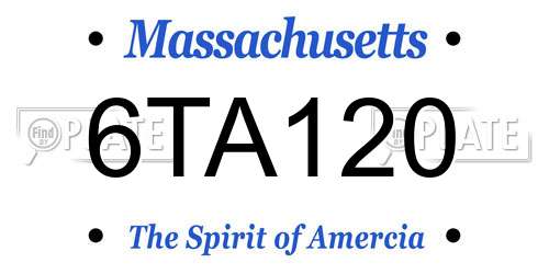 6TA120 Massachusetts License Plate