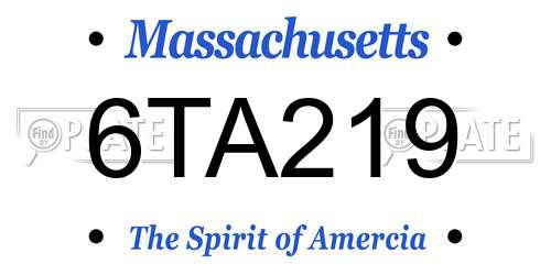 6TA219 Massachusetts License Plate