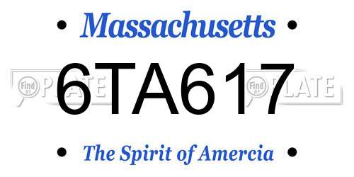 6TA617 Massachusetts License Plate