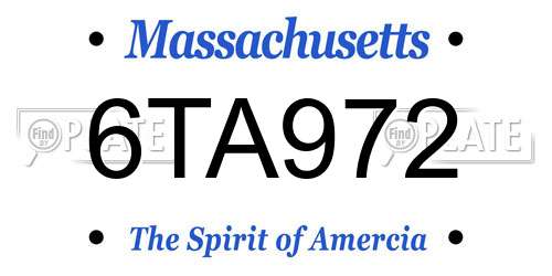 6TA972 Massachusetts License Plate