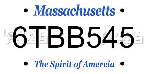6TBB545 Massachusetts License Plate
