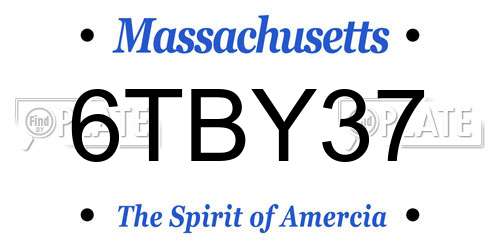 6TBY37 Massachusetts License Plate