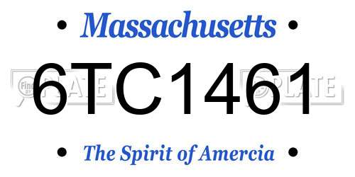 6TC1461 Massachusetts License Plate