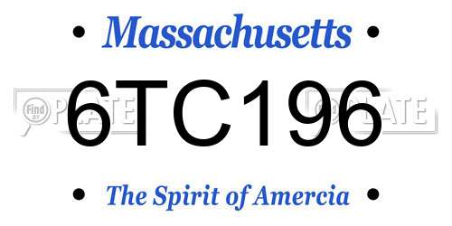 6TC196 Massachusetts License Plate
