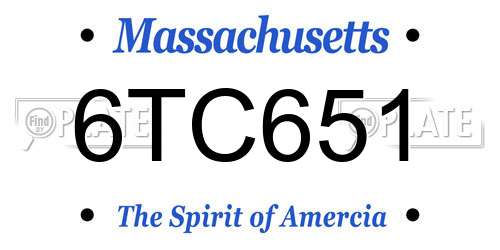 6TC651 Massachusetts License Plate