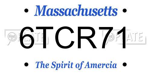 6TCR71 Massachusetts License Plate