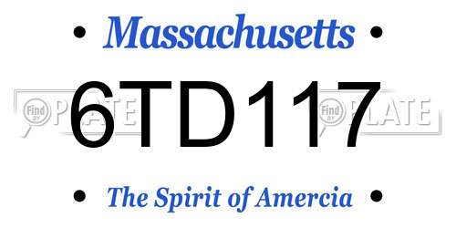 6TD117 Massachusetts License Plate