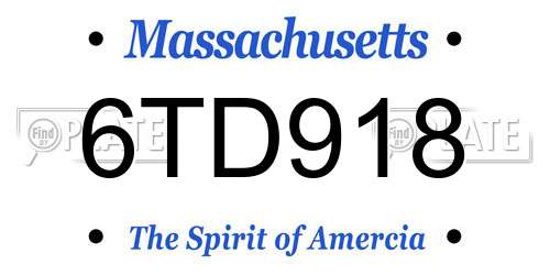 6TD918 Massachusetts License Plate