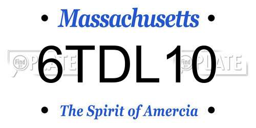 6TDL10 Massachusetts License Plate