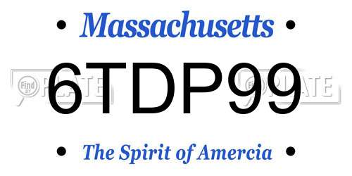 6TDP99 Massachusetts License Plate