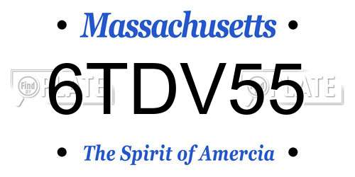 6TDV55 Massachusetts License Plate