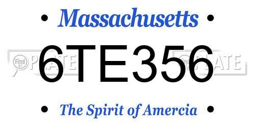6TE356 Massachusetts License Plate