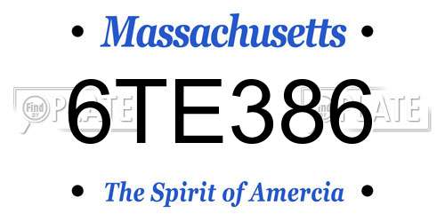 6TE386 Massachusetts License Plate